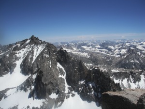 The view from atop Mount Agassiz (13,891') in the wilderness of California's Sierra Nevada.